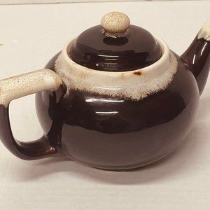 Vintage Pfaltzgraff 550 Tea Pot w Lid Brown Drip Glazed Ceramic Pottery ~